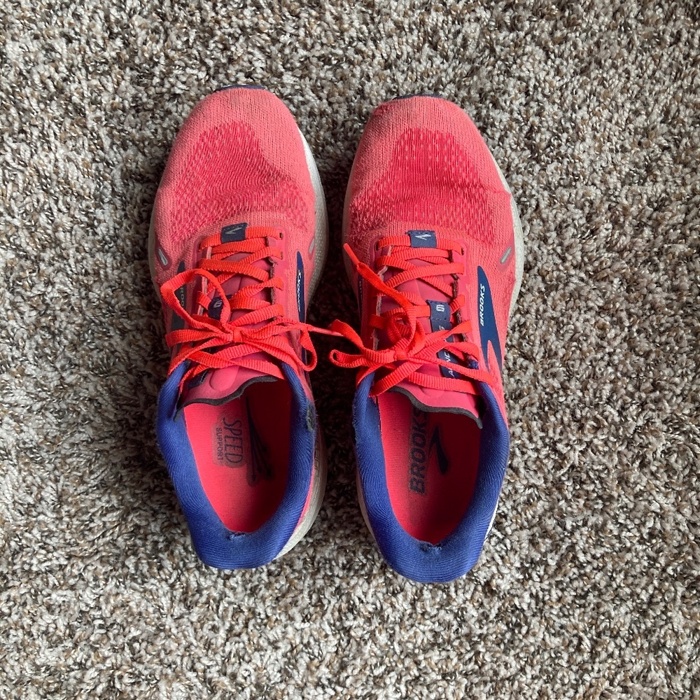 Brooks Launch Pink and Blue